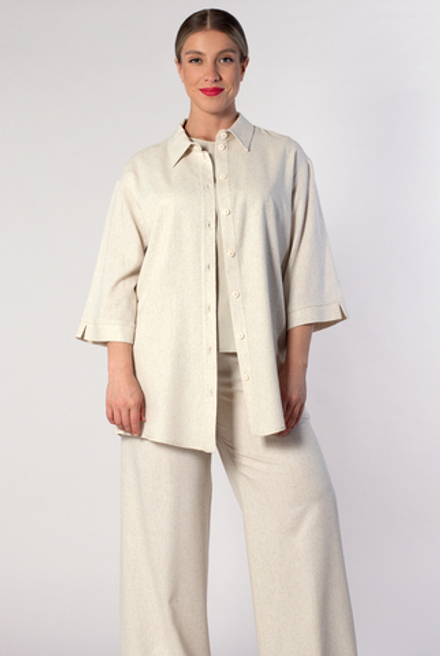 Блузка женская 4322ВП, льняной #363Лен094322ВП