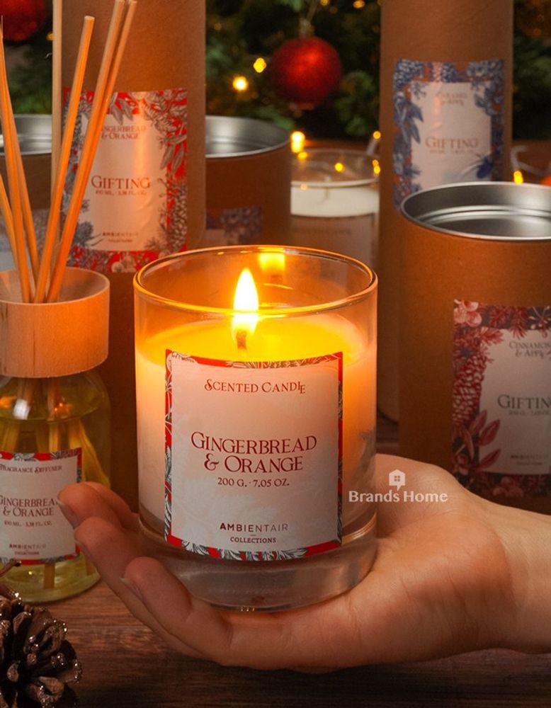 Свеча ароматическая Gifting, Имбирное печенье (новая), 40 ч