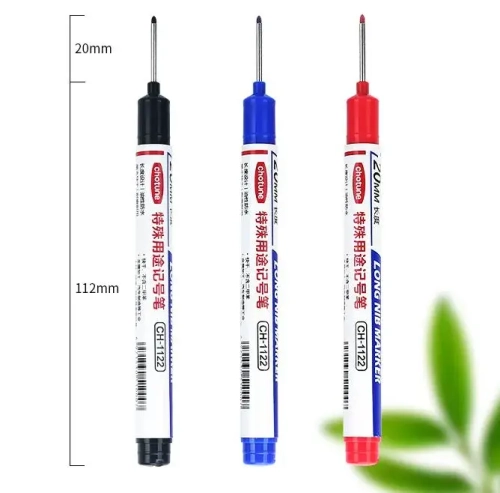 Маркер строительный тонкий разметочный с длинным наконечником 1 шт (черный)