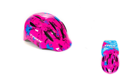 Шлем вело TRIX подростковый кросс-кантри 11 отверстий регулировка обхвата S 52-54см In Mold неоновый красный