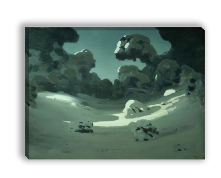 "Пятна лунного света в лесу. Зима", Куинджи А. И., картина для интерьера (репродукция)