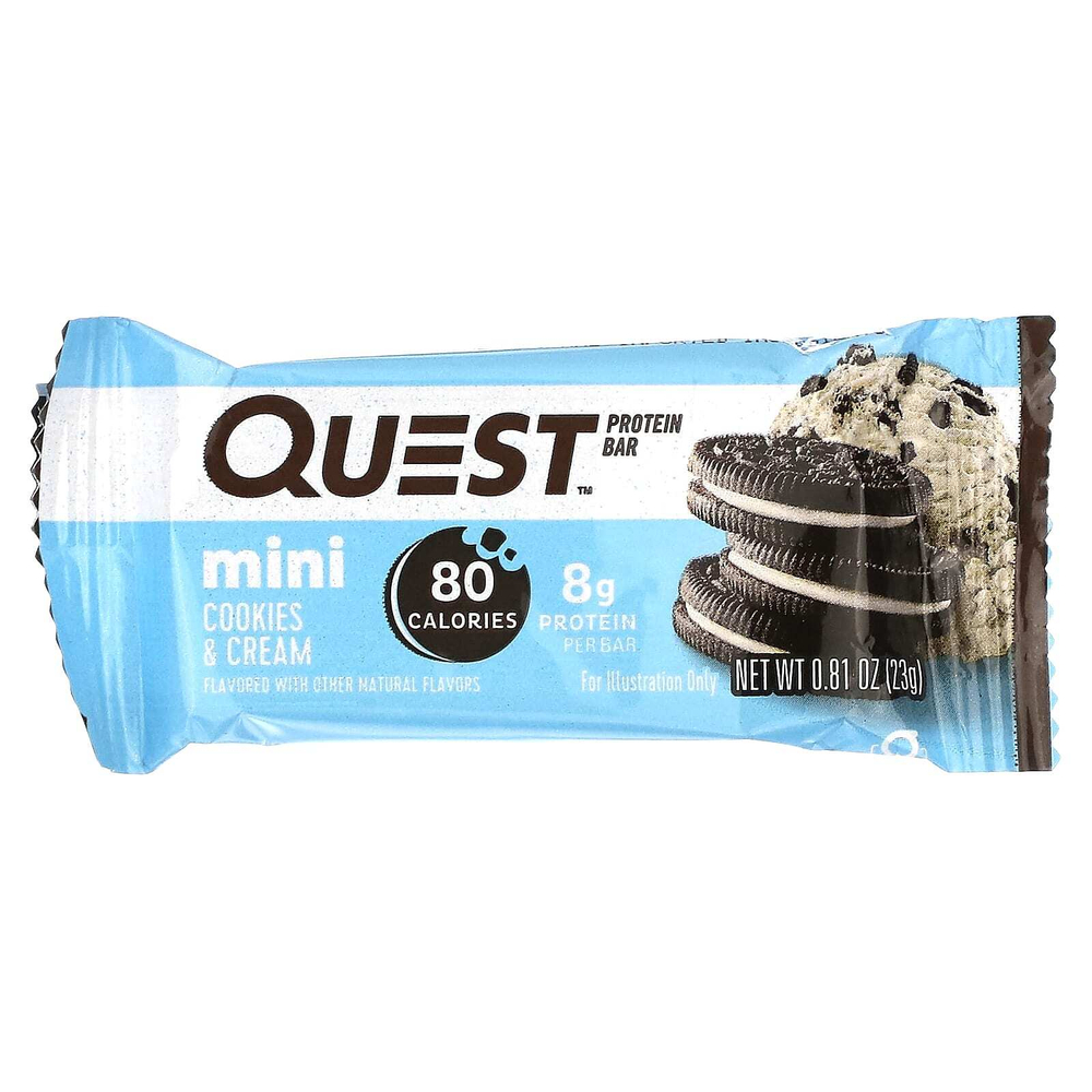 Quest Nutrition, протеиновый мини-батончик, со вкусом печенья и сливок, 14 батончиков, по 23 г (0,81 унции) каждый