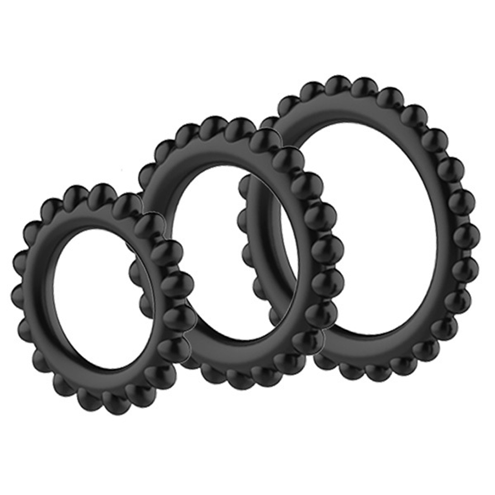 Набор из 3 эрекционных колец 3,3см, 3,8см и 4,3см Baile Titan BI-210143