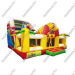 Коммерческий батут "Белый клык" с механизированной головой, цвет красно-желтый, 6х5х4 м