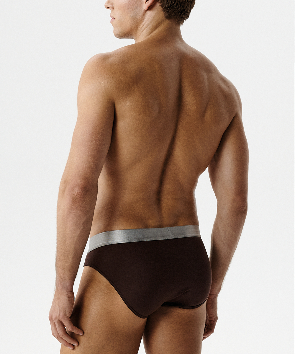 Мужские трусы слипы спорт Atlantic, 1 шт. в уп., пима хлопок, коричневые, MP-1589