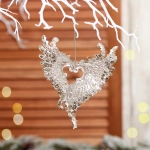 Подвеска «Крылья любви» 13 см, Белый/Золотой блеск