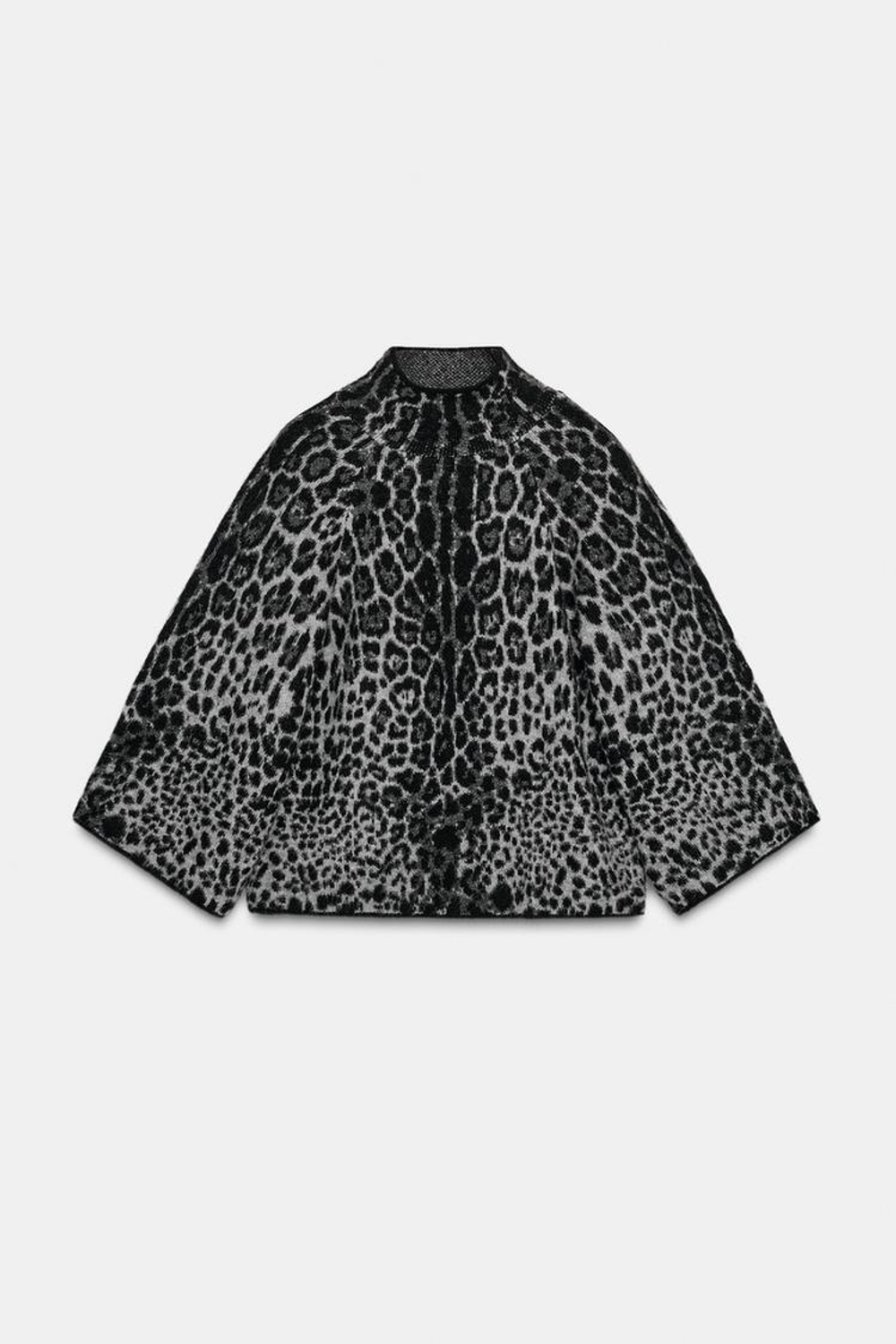 ZARA СВИТЕР С ШИРОКИМИ РУКАВАМИ, СЕРЫЙ