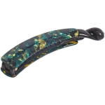 Заколка - банан для волос «AKS-EMPIRE», цвет черный / малахитовый, 11*2см (пакет с подвесом)