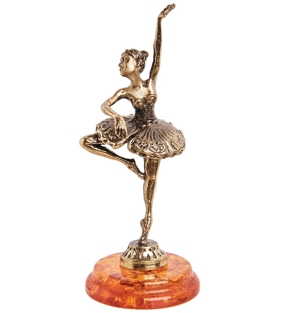 Народные промыслы AM-1545 Фигурка «Балерина» (латунь, янтарь)