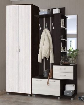 Прихожая модульная МИКС-АРТ  венге / ясень анкор светлый