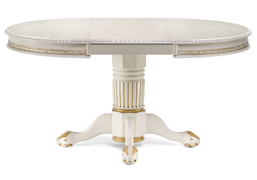 Стол деревянный Woodville Альфред крем, золотая патина