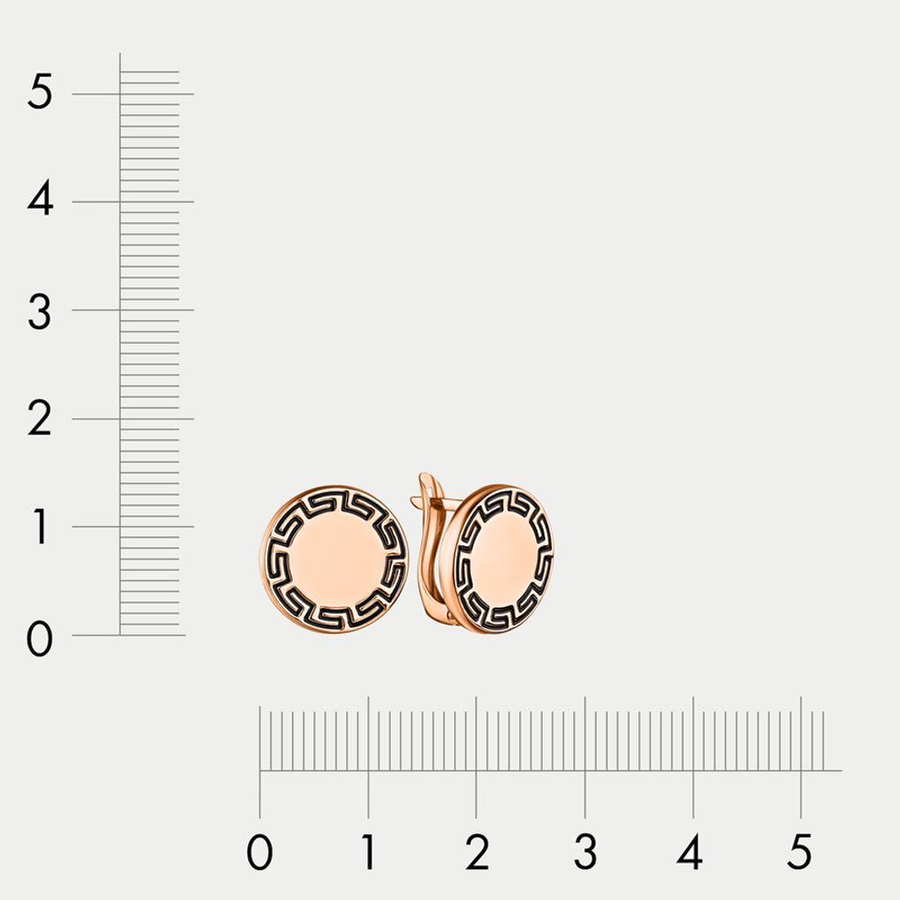 Серьги женские из розового золота 585 пробы без вставок (арт. СЗГЭ-1-3)
