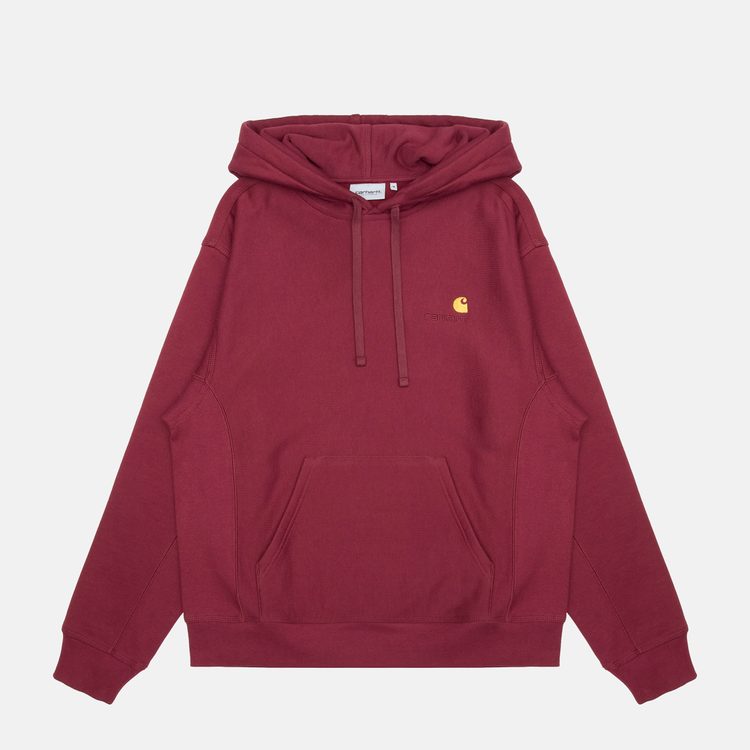 Толстовка мужская Carhartt WIP Hooded American Script артикул:I028279_malbec - купить в магазине Дайс