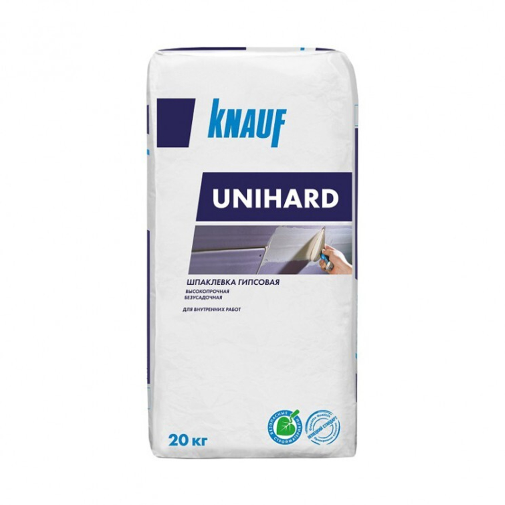 Шпаклевка гипсовая Knauf Унихард высокопрочная безусадочная 20 кг