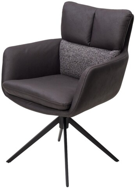 Стул LUIS 360 град. поворот Серый Maison 99# / OTE COBBLE 457 / черный каркас, ®DISAUR