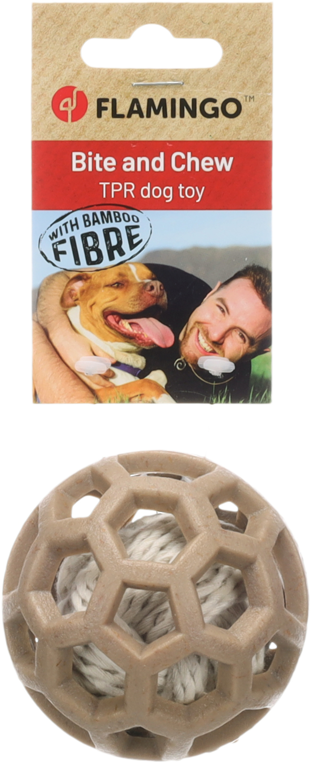 Игрушка для собак двойной мячик Ball, коричневый, Flamingo