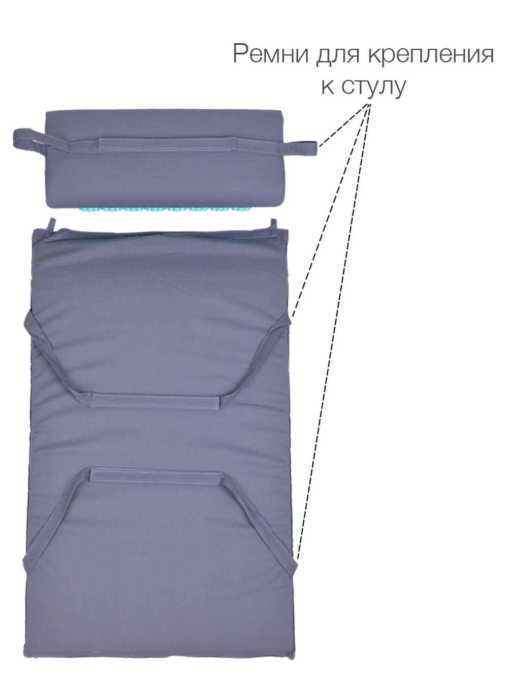 Набор массажный акупунктурный коврик + подушка Comfox (серо-голубой)