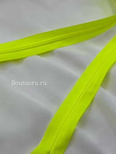 Молния потайная неразъемная неоново зеленая