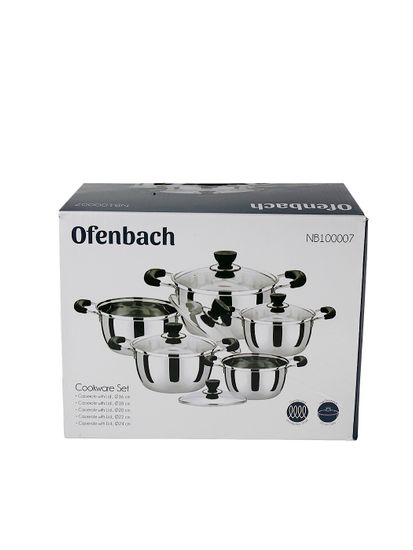 Набор кастрюль 10 предметов Ofenbach NB 100007 из нержавеющей стали (1 л; 1,5 л; 2 л; 3 л; 4 л)