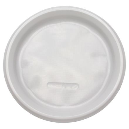 Одноразовая тарелка бессекционная D=220мм 12 г белая (100/1000шт)