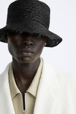 ZARA ШЛЯПА ИЗ РАФИИ, ЧЕРНЫЙ