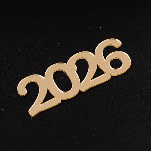 Топпер без шпажки "2026", золото, 7*2,5 см