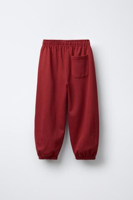 ZARA БРЮКИ-ДЖОГГЕРЫ ИЗ МЯГКОЙ ТКАНИ СО СТОППЕРАМИ, КРАСНЫЙ