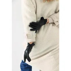 Перчатки женские, размер 9, подклад флис, цвет чёрный