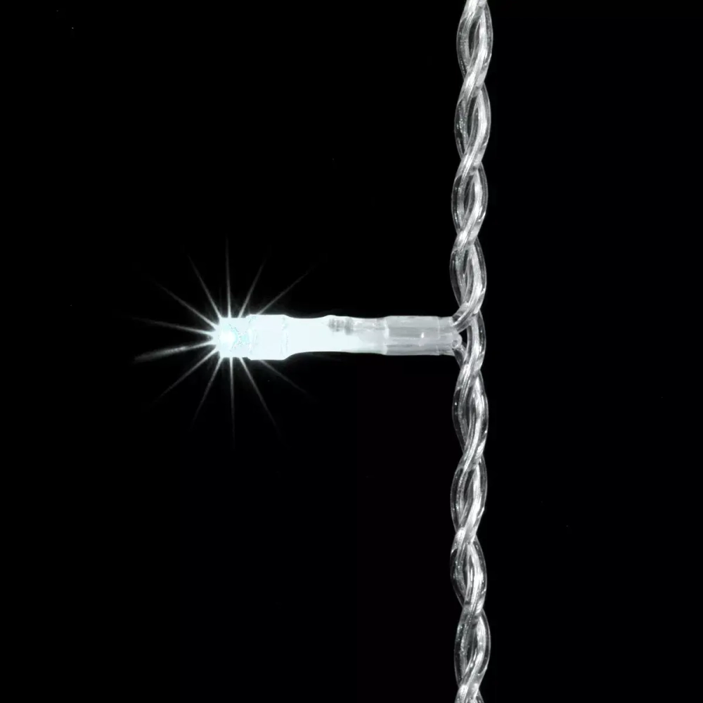 Светодиодный занавес 1*9 м., 220В., 900 холодных белых LED ламп, прозрачный ПВХ, Laitcom (PCL901BL-10-2W)