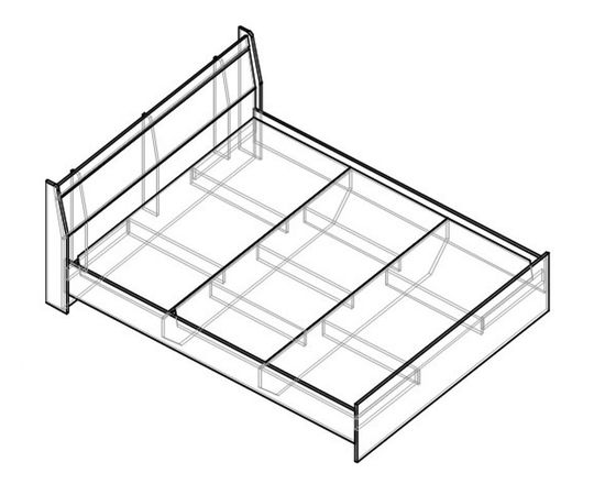 Кровать ВЕНА 2000-1400 /2136*852*1464/ анкор темный / анкор белый