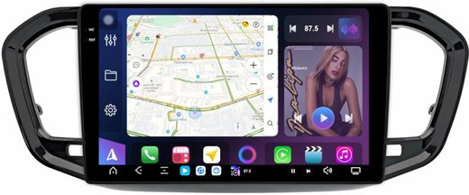 Магнитола для Lada Vesta NG 2023+ (ШГУ, рамка черная глянцевая 9) - FarCar GX9-7289B9GL монитор 9.5" 2K QLED на Android 14, TS20, 6+128Гб, CarPlay, 4G SIM-слот