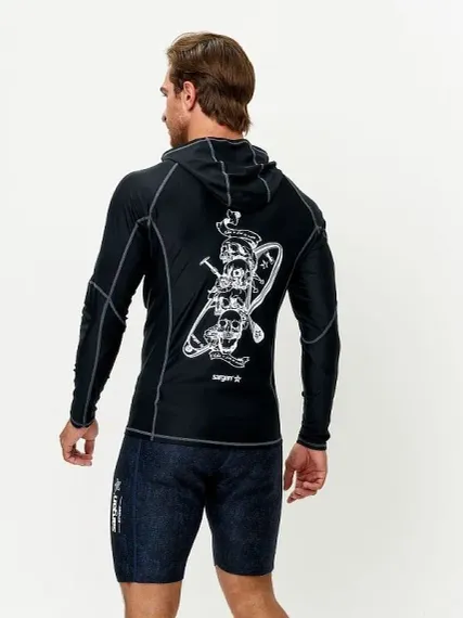Футболка рашгард лонгслив Sargan Скелетон-Сап Худи UPF 50+ черный