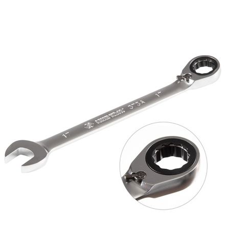 Цена на KING TONY (373A17M) Ключ трещоточный комбинированный с реверсом 17 мм