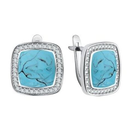 Серьги из серебра с эмалью