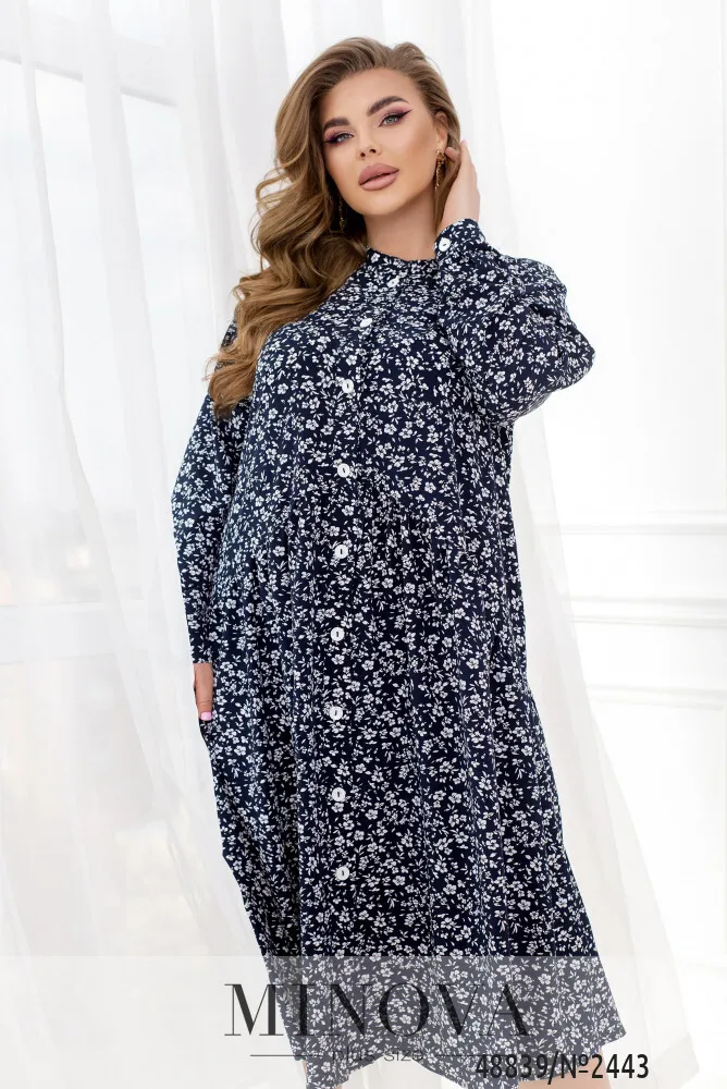 Платье 2443-темно-синий Minova