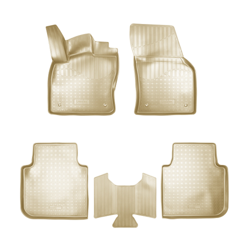 Ковры в салон Norplast/Unidec для Volkswagen Tiguan II в кузове Allspace (2017-)Полиуретан,Бежевый, арт.NPA11-C81-250-2-B