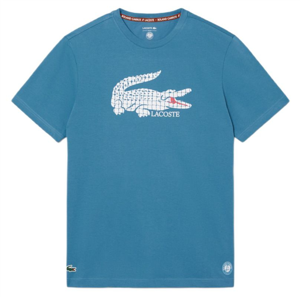 Мужская теннисная футболка Lacoste Roland-Garros Edition - sky blue