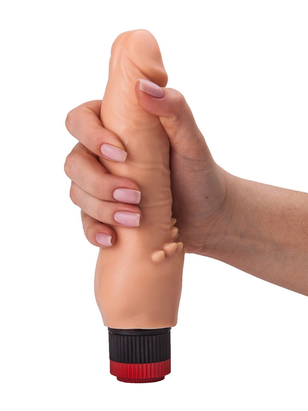 Гелевый вибратор с шипиками для массажа клитора - 22 см.