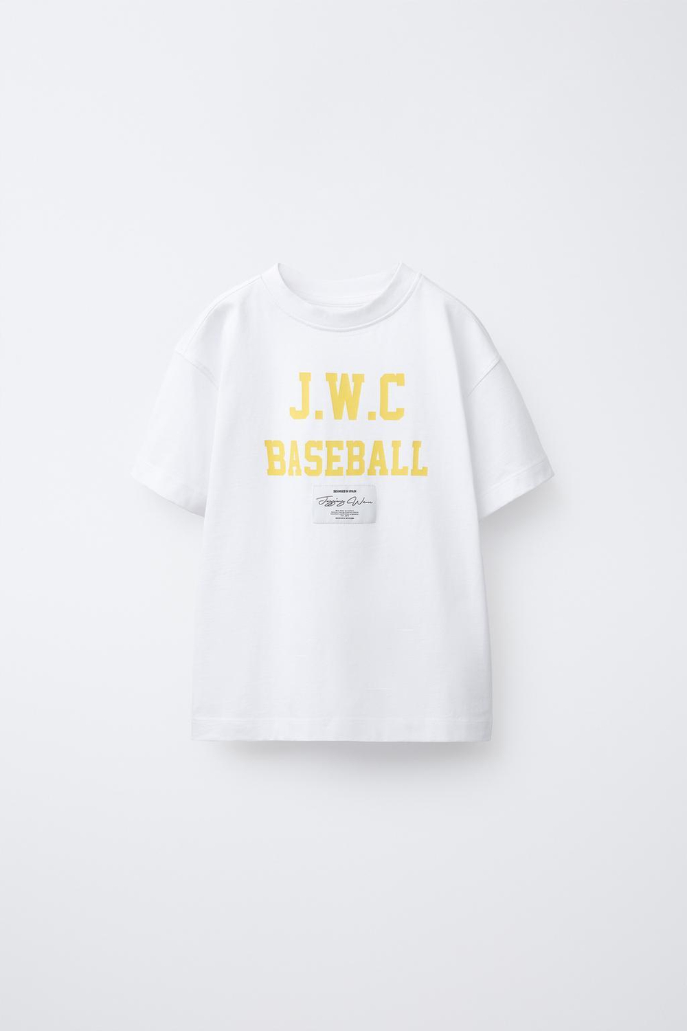 ZARA ФУТБОЛКА В СТИЛЕ ПРЕППИ, БЕЛЫЙ