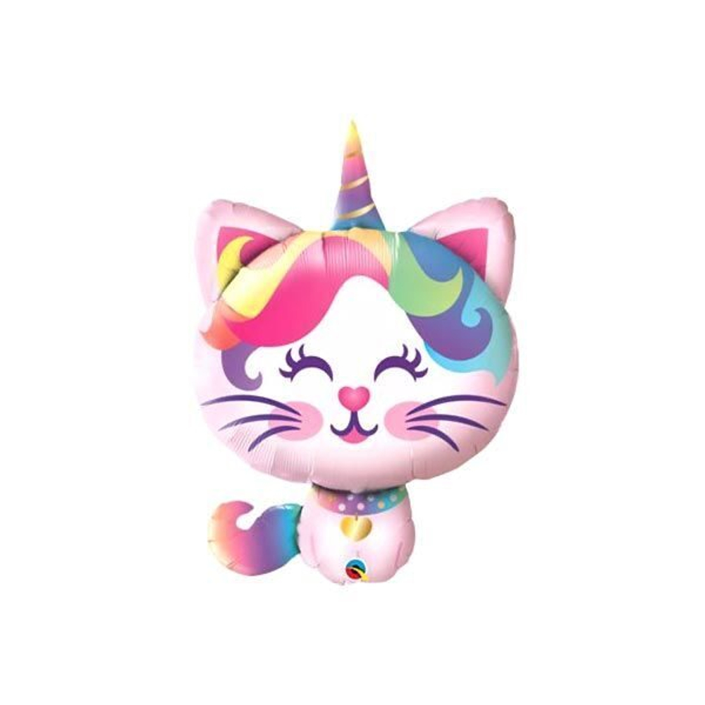 Шар фигура "Котенок-единорог" 96 см