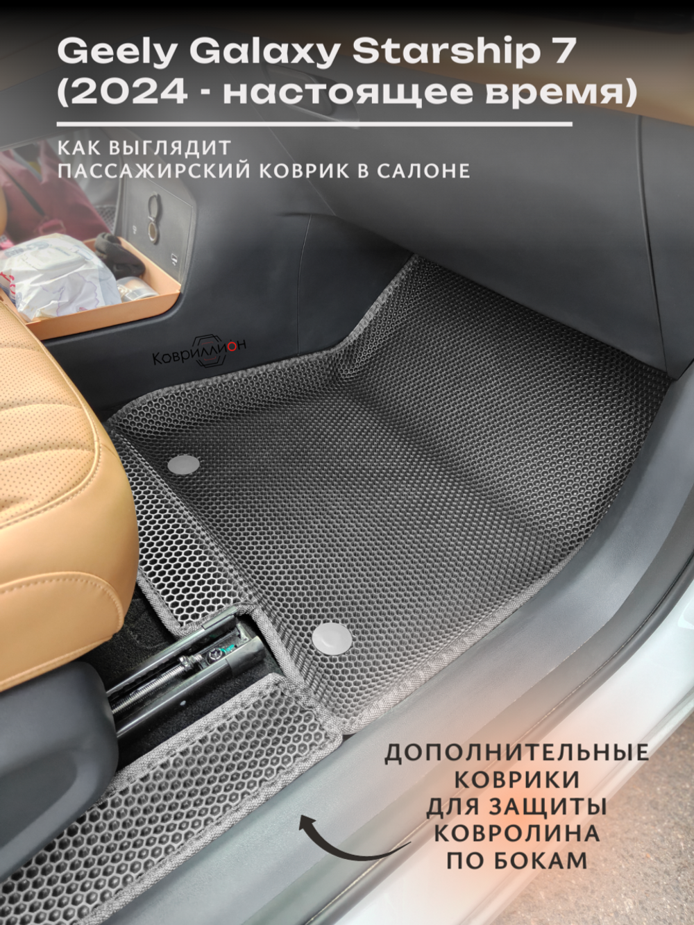 Автомобильные коврики ЭВА с бортами для Geely Galaxy Starship 7 (24-н.в.)