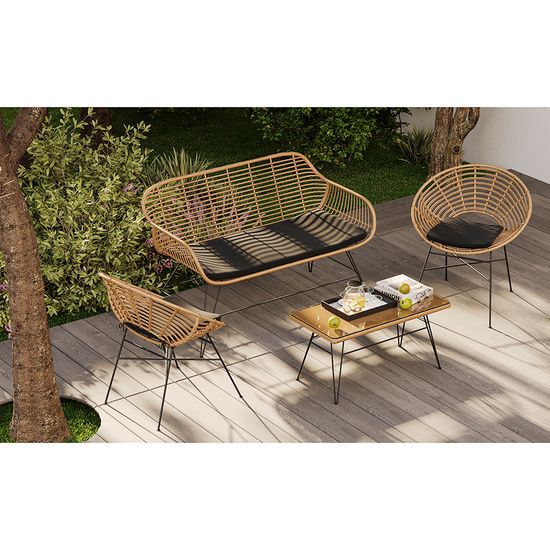 Кушетка vetle bent, 125х68х81 см, ротанг