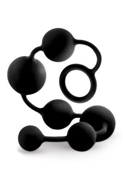 Черная анальная цепочка Black Anal Beads - 40,6 см. (Цвет: черный)