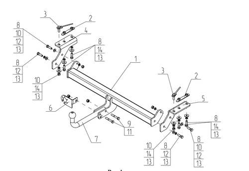 Фаркоп Avtos на Exeed TXL 2020- (паспорт и сертификат в комплекте)(без электрики)EX 02