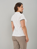 Блузка БЛ-115/экрю-горошеккофе