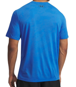 Мужская теннисная футболка Under Armour Tech Vent Jacquard Sleeve - blue atlantis/black