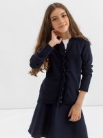 Кардиган синий для девочки арт. АТ897 — купить детскую одежду - Страница