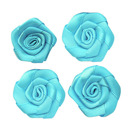 К-9080 Цветок пришивной 3см, цв.бирюзовый