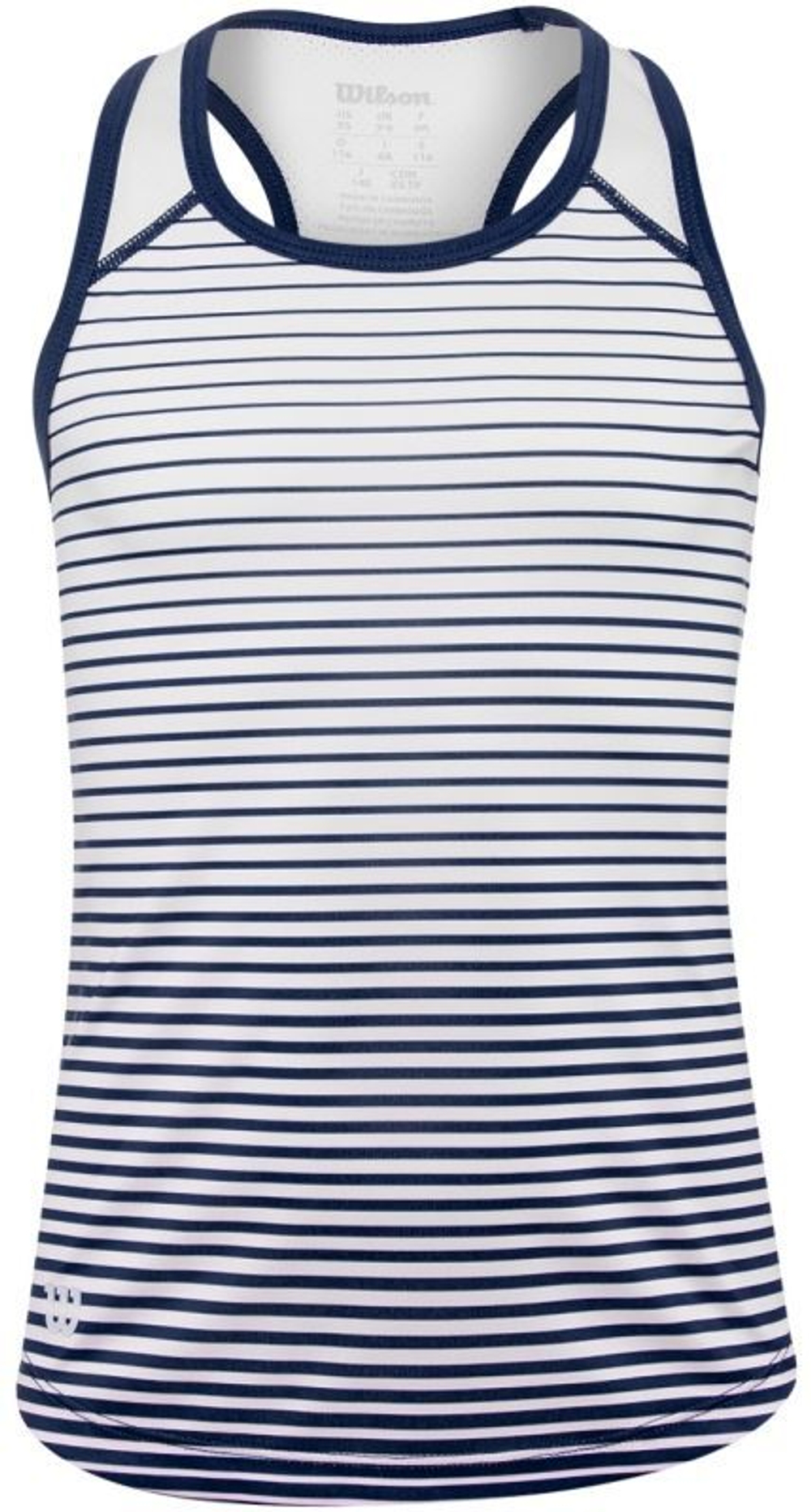 Футболка для девочки теннисная Wilson G Team Striped Tank - blue depths/white