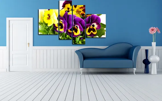 Модульная картина "Фиалка садовая"